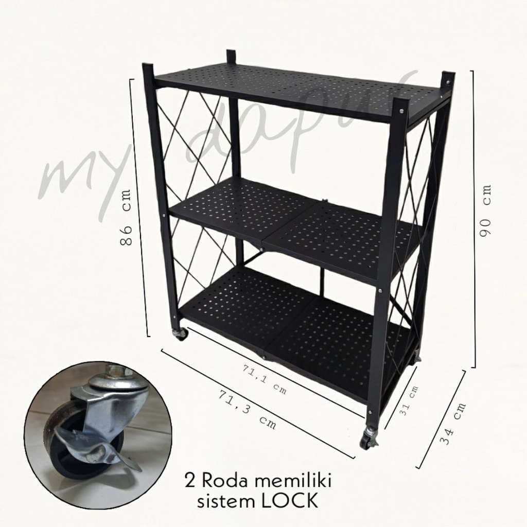 Rak Multifungsi Rak Lipat Rak Dapur Tanpa Instalasi
