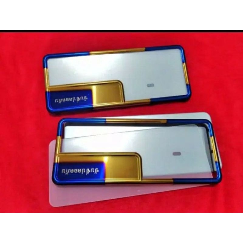 TEMPAT PLAT NOMOR MOTOR/BINGKAI PLAT NOMOR TWOTONE PLAT BINGKAI 1 SET ISI 2 PCS