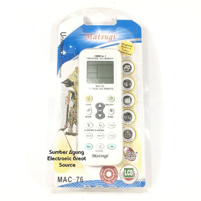 Remot AC Universal Matsugi MAC76 Remot Air Conditioner Semua Merk