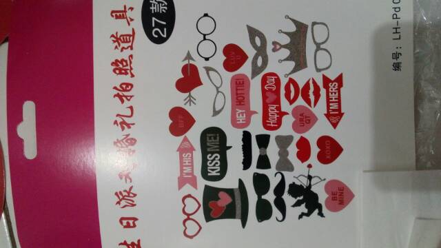 Fun prop photo booth properti foto tema wedding Valentine