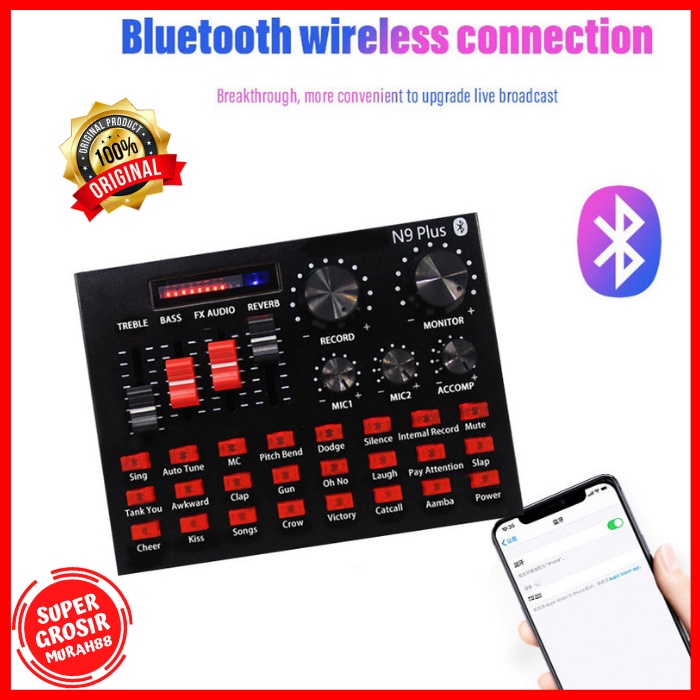 Soundcard N9 Plus Bluetooth Audio USB External Live Broadcast Microphone Headset