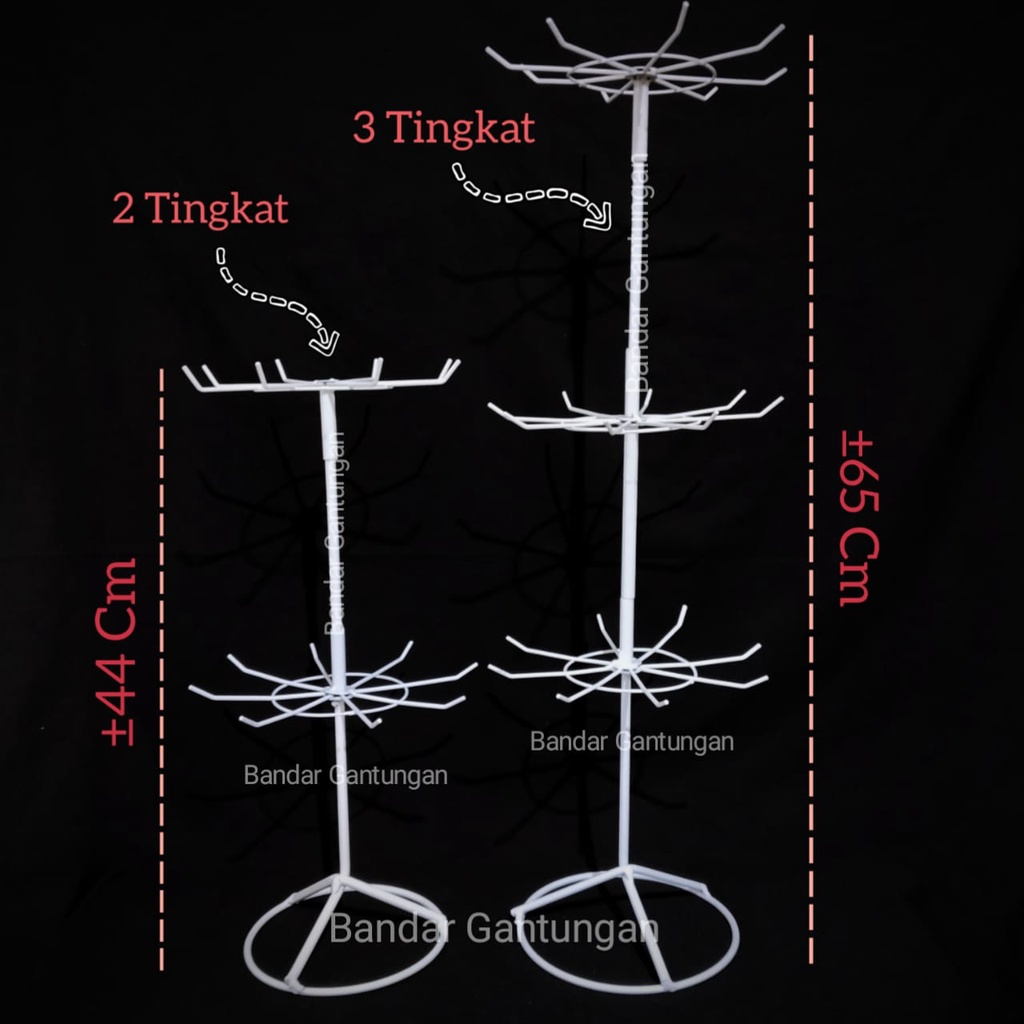 Rak Display Putar Matahari 3 / 2 Susun Kecil  Putar Gantungan Aksesoris Display Serbaguna-BH