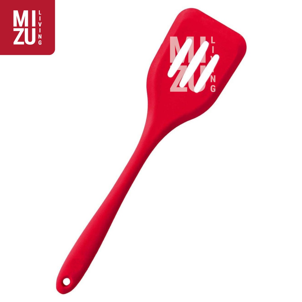 FULSILI Silicone Spatula Kitchen Sutil Silikon Anti-Lengket BPA-Free-RED SLOTTED SPATULA