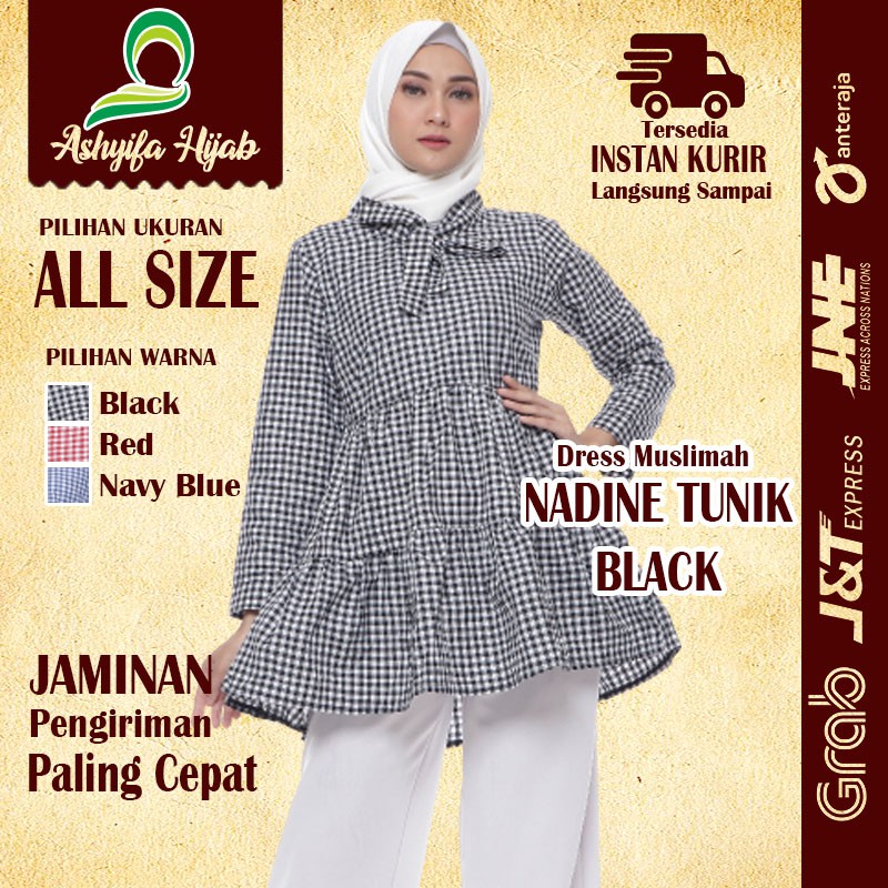 Baju Atasan Tunik Remaja Fashion Muslim Wanita Terbaru Kekinian | Nadine Tunik | Asyifa Hijab