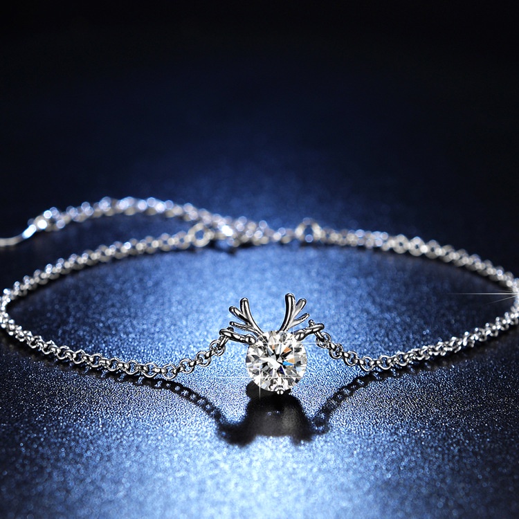 925 Perak antlers bracelet for women Simple sister fashion Jewelry