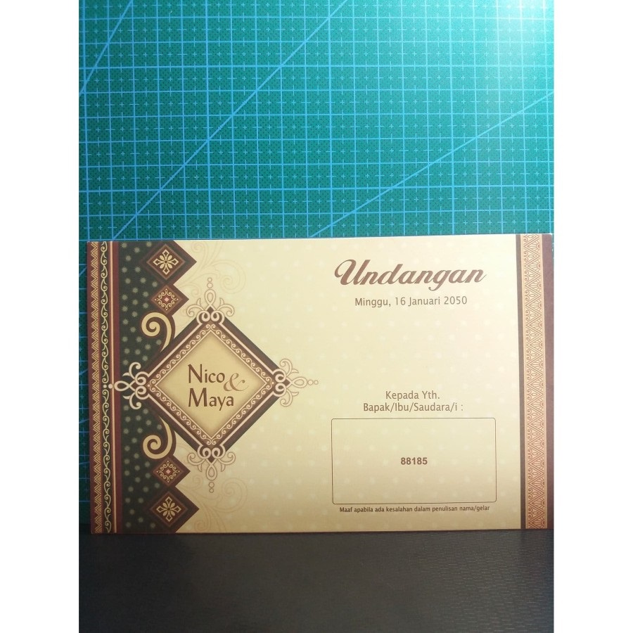 

Undangan Pernikahan Free Plastik + file setting Blangko ERBA 88185