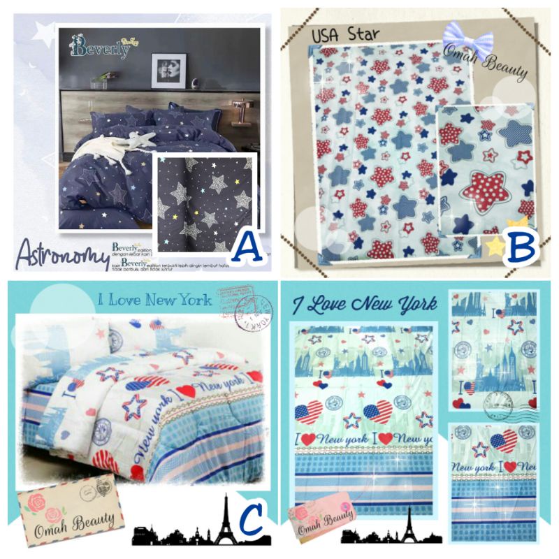 PREORDER SPREI KATUN LOKAL CVC ASLI / Sprei Bintang Star Astronomy New York USA America / Abstrak Mi