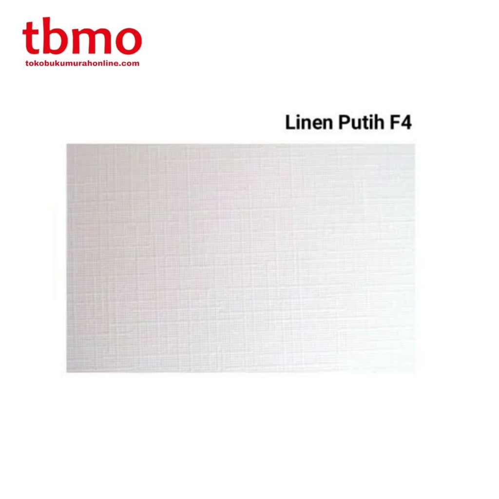 

TBMO KERTAS LINEN F4 OCI POP 1 PUTIH / HITAM TEBAL ISI 10 LBR