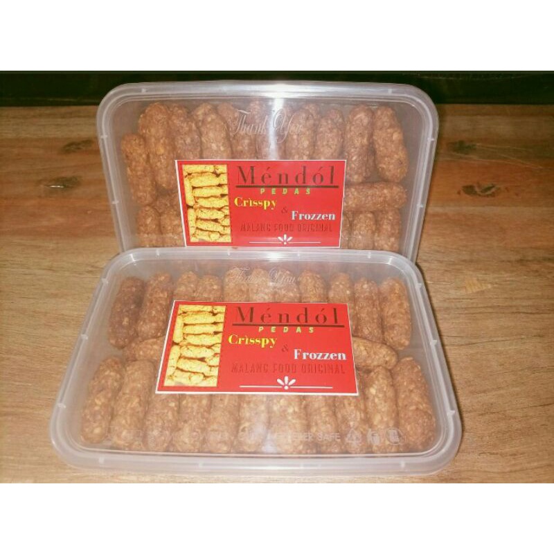 

mendol krispi pedes dan original