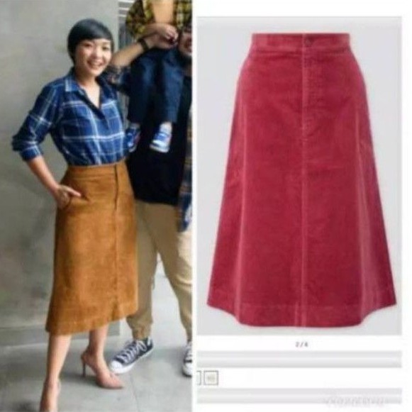 UNIQLO ORI SALE 80% FREE JASTIP Midi Skirt Bahan Corduroy Polos Rok Wanita GARANSI TERMURAH READY