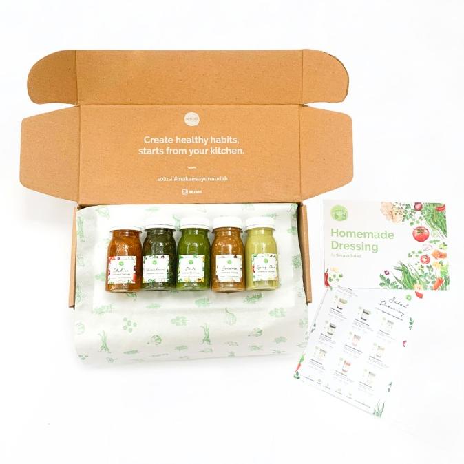 

[5 Pcs Vegan] Homemade Dressing Sampler Hampers by Serasa Salad