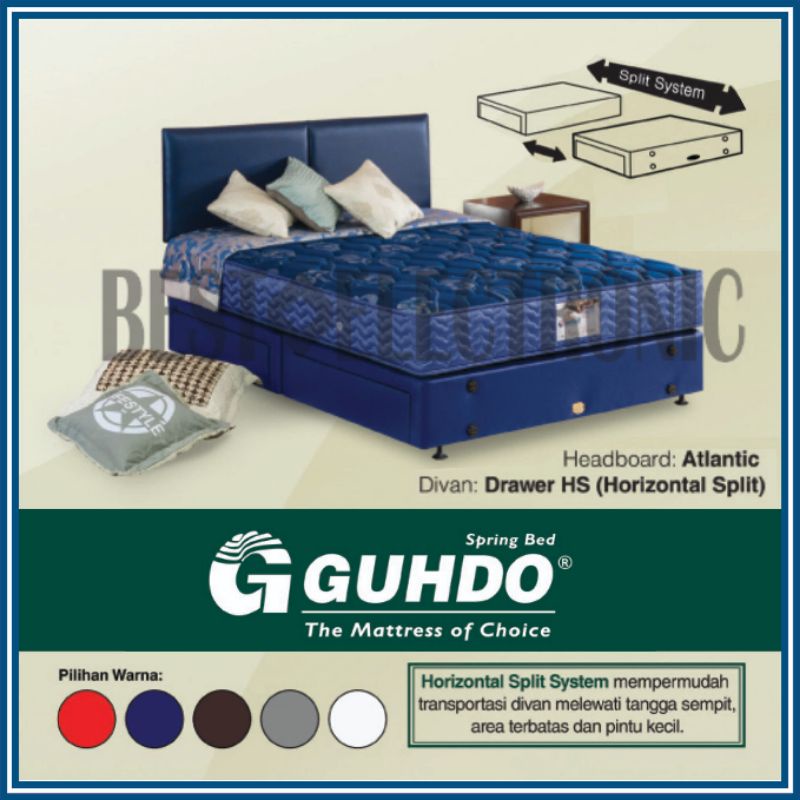 Springbed Guhdo New Prima Drawer Laci / Divan 2 Laci - Full Set ATLANTIC.