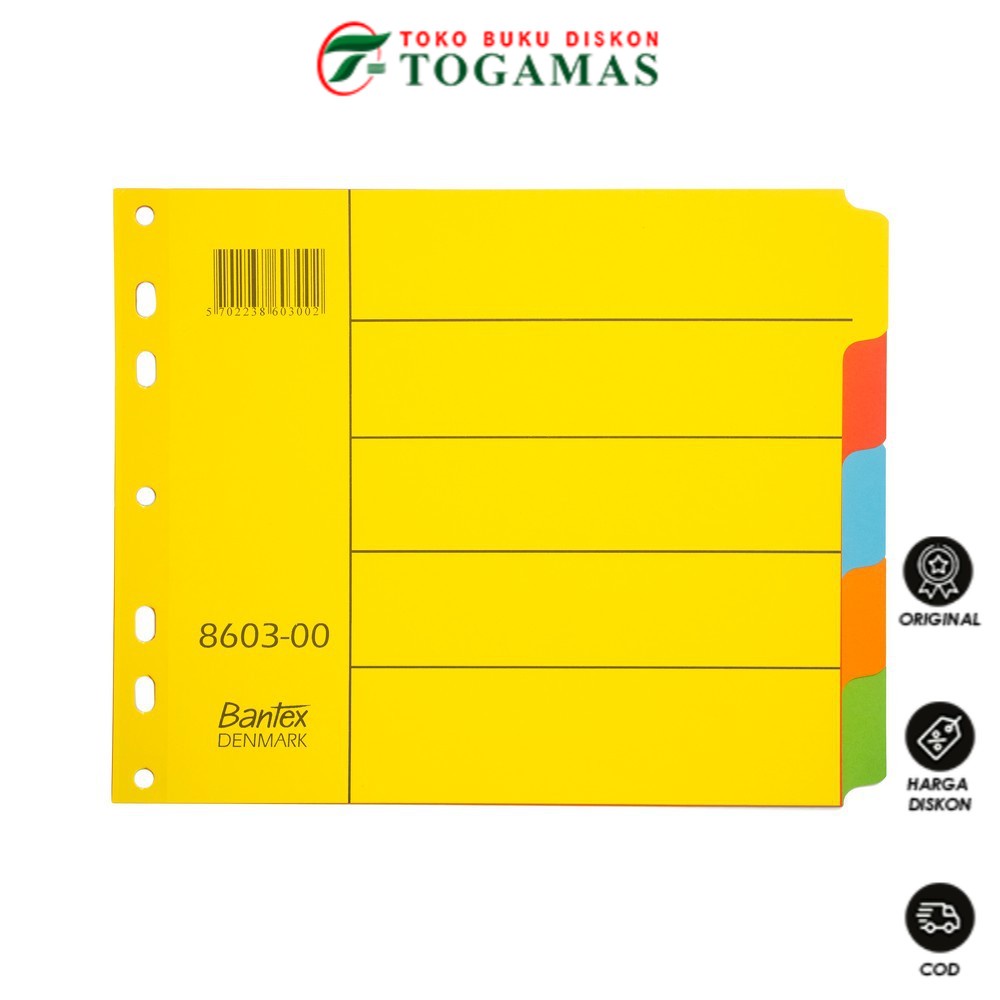 

TERLARIS !! PEMBATAS ORDNER CARDBOAR DIVIDER A5 @5PCS 8603-00 BANTEX