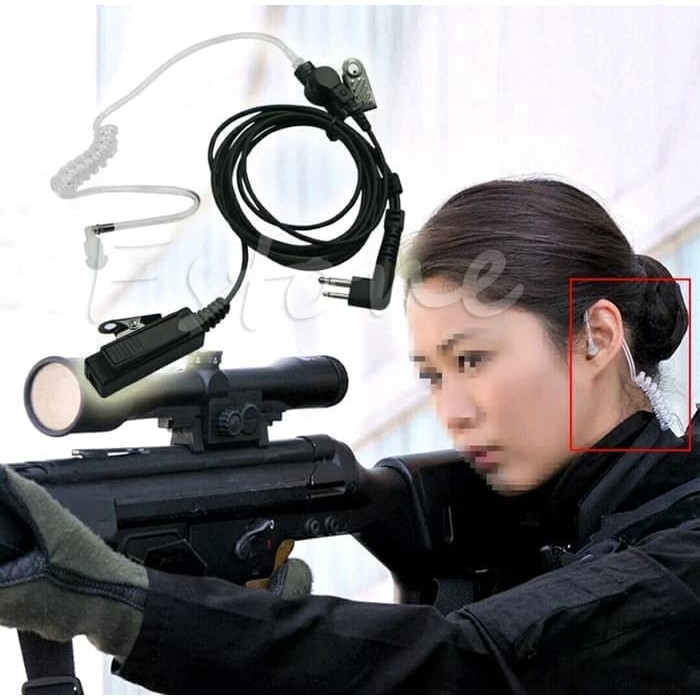 Headset Earphone Walkie Talkie FBI Paspampres Polisi Detektif Militer