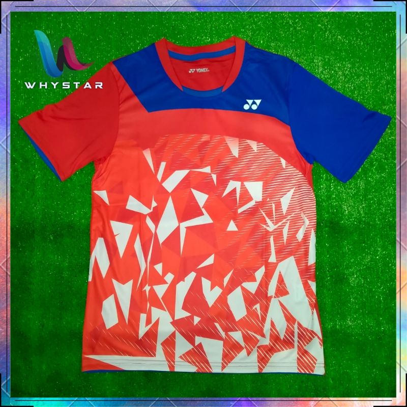 Baju Badminton Yonex Merah Import Full Printing