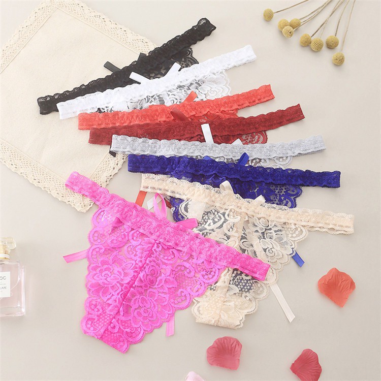 Sexy G-String Wanita Lace Transparan Sexy Celana Dalam Pola Motif Thong C212