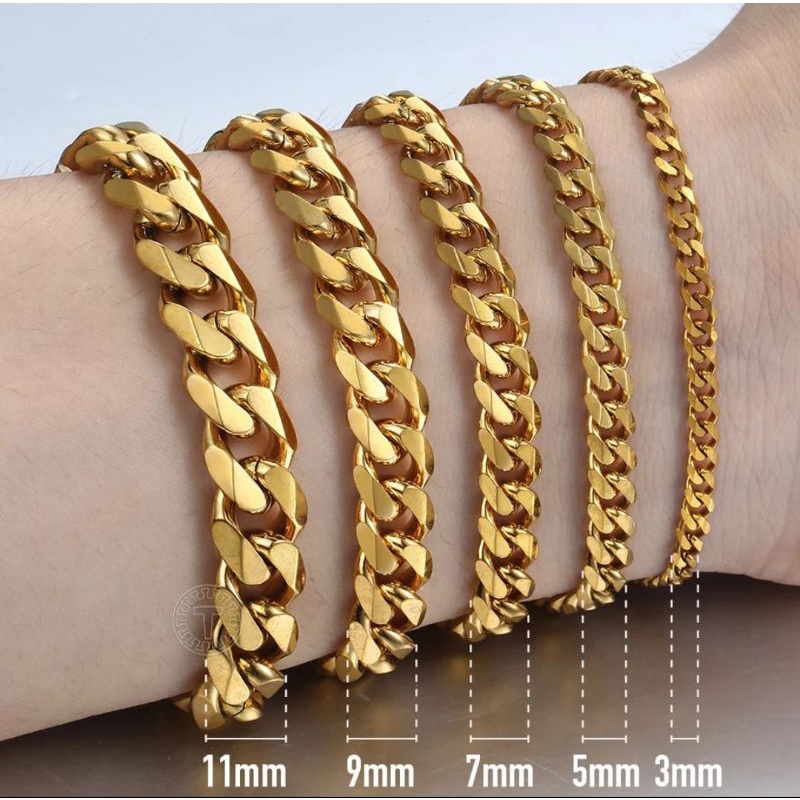 COD!!GELANG TITANIUM STANLEES STELL PRIA WANITA COWO CEWE MODEL RANTAI ANTI KARAT TIDAK LUNTUR
