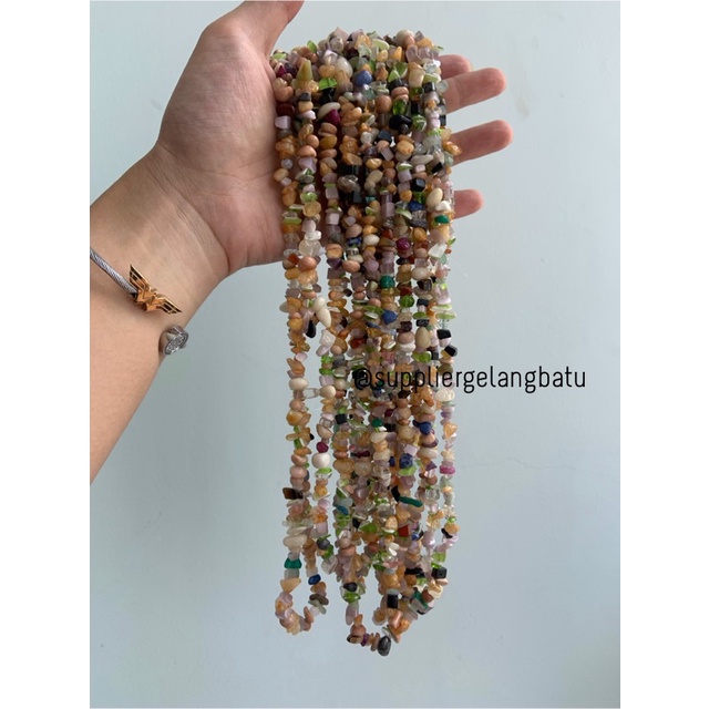 kerikil batu akik PANCAWARNA 1cm bahan gelang kalung campur ekslusif bahan kalung gelang anting strap mask kerajinan tangan craft citayam fashion week etink vintage elegan bali