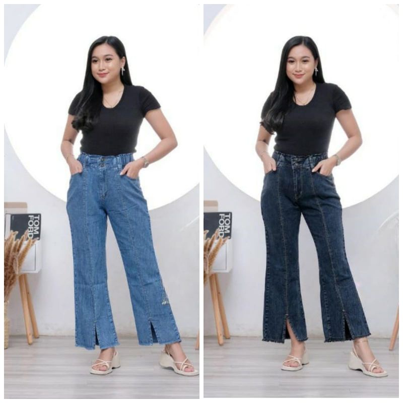 Celana Jeans Cutbray Belah Tulang Celana Jeans Wanita Cutbray Kekinian