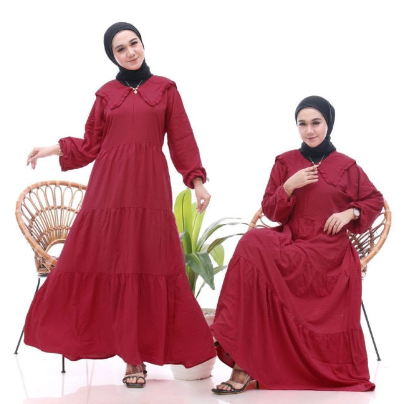 GAMIS SUSUN POLOS RAMPEL RAYON