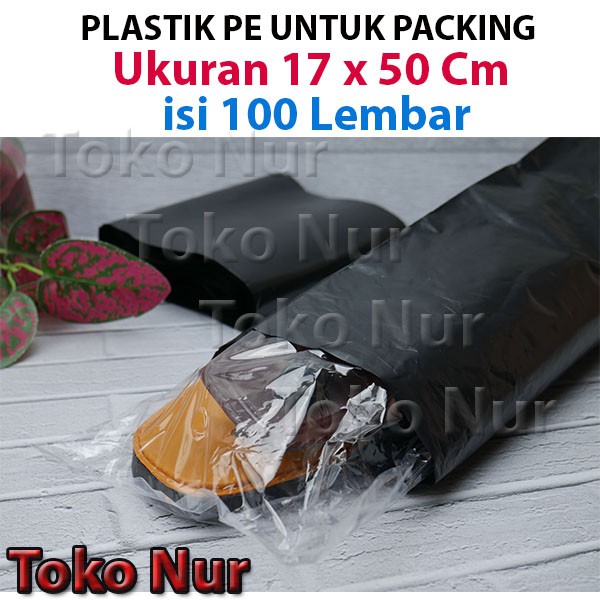 Plastik PE ukuran 17 X 50 Cm untuk packing barang