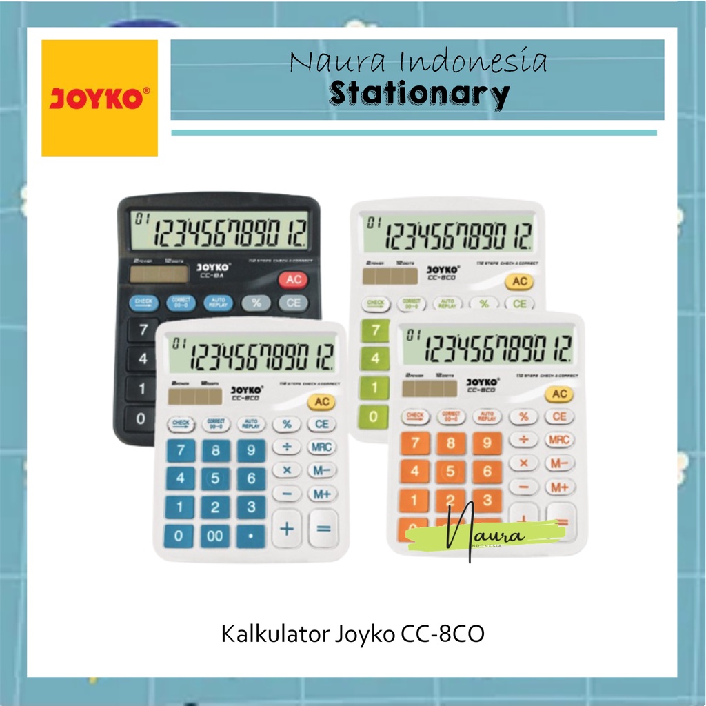 

Kalkulator Joyko CC-8CO | Calculator Kalkulator Joyko CC-8CO 12 Digits