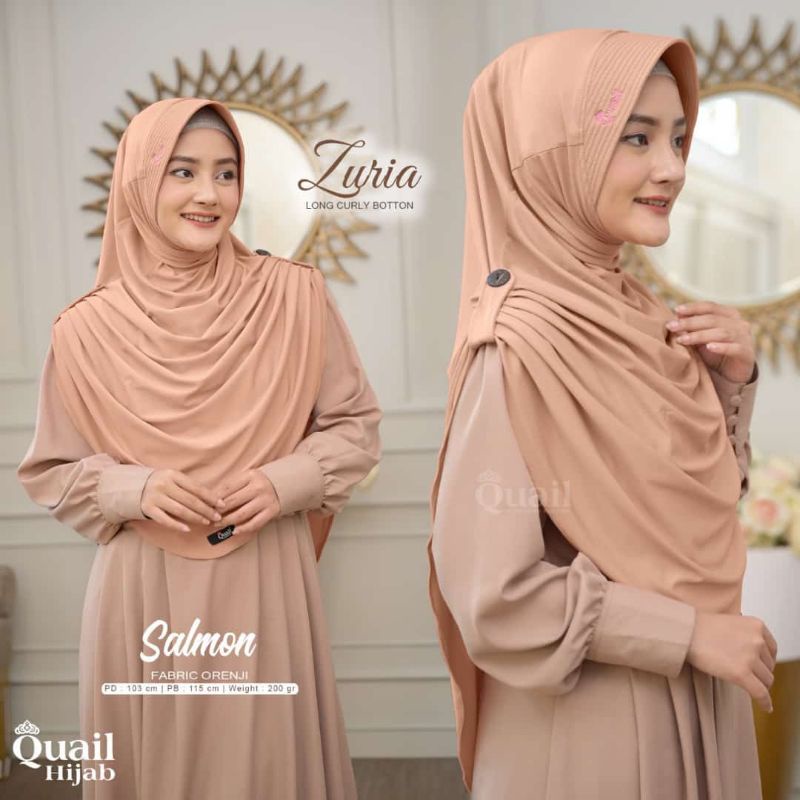 Jilbab Instan Panjang Quail model Zuria