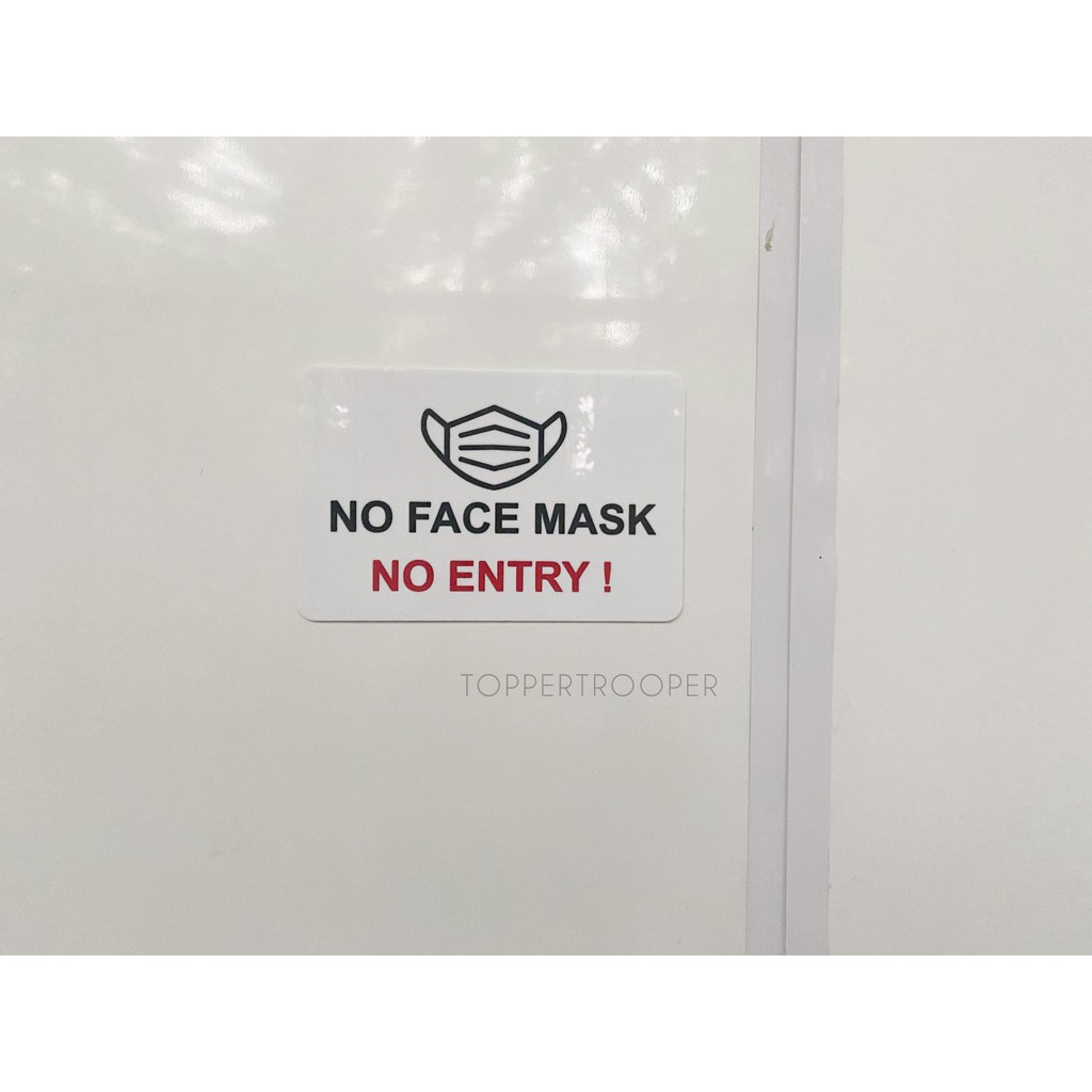 Sign Akrilik No Mask No Entry | Sign Kawasan Wajib Masker