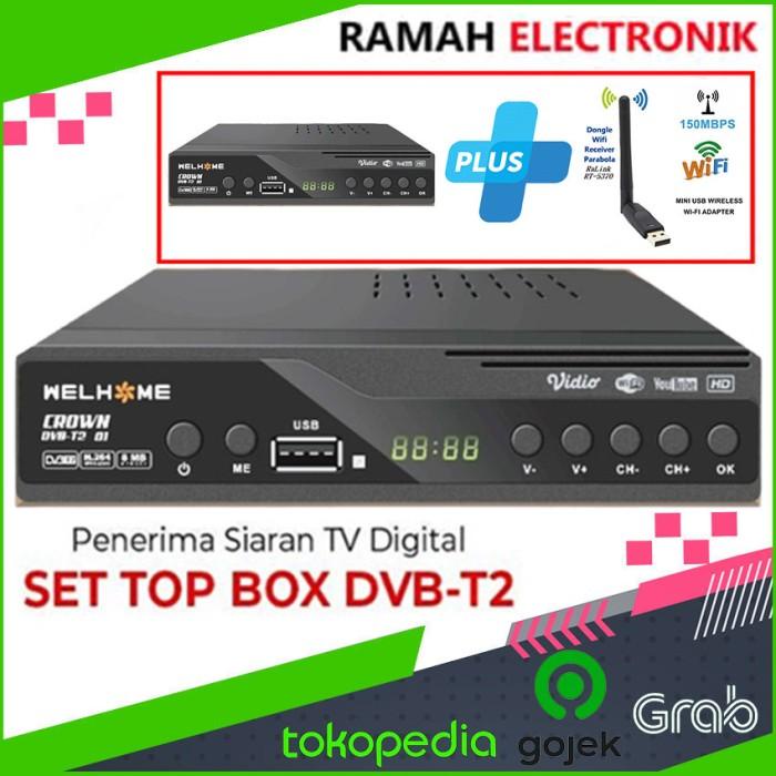 Set Top Box Welhome Set Top Box Hd Plus Dongle Wifi Siaran Tv Digital