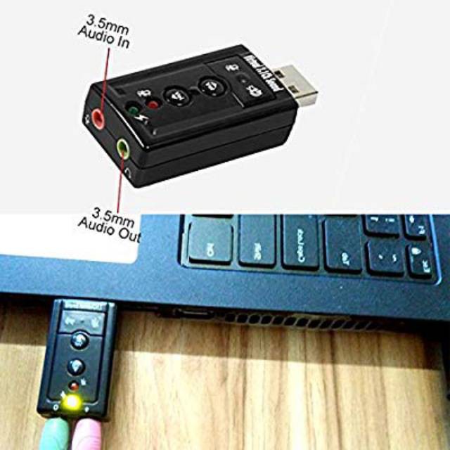 Usb sound card adapter for pc laptop computer 7.1 / usb komputer mic microphone headset soundcard