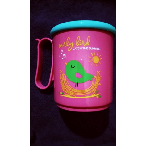 jumbo mug pink/gelas tebal plastik