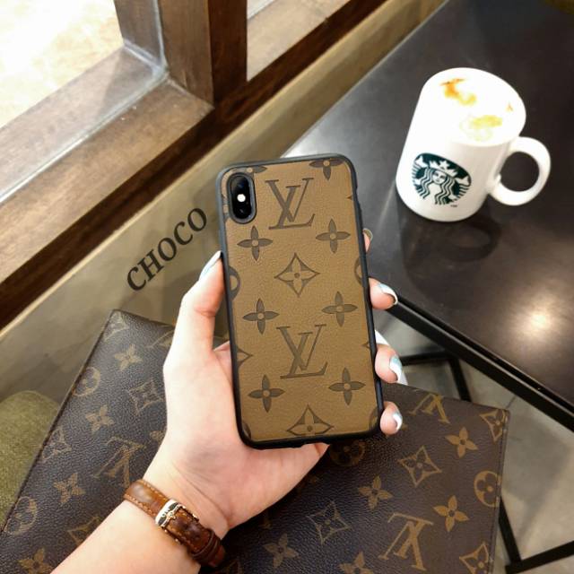 IPHONE X / XS  XS MAX  XR  IPHONE 11  11 PRO  11 PRO MAX - LV EMBOSS Soft Case Skin Leather