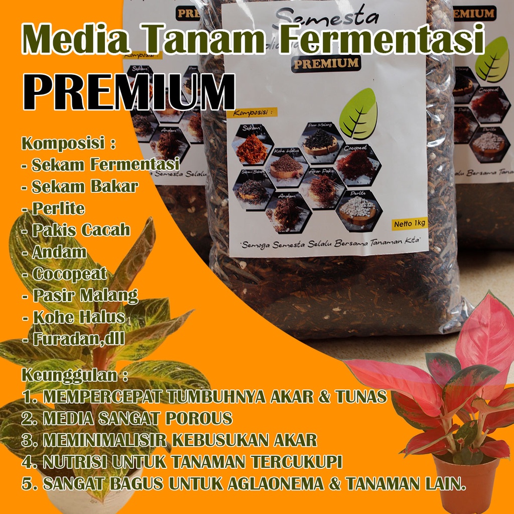 Media Tanam Premium - Media Tanam Aglaonema  / Media Tanan Siap Pakai / Media Tanam Fermentasi / Met