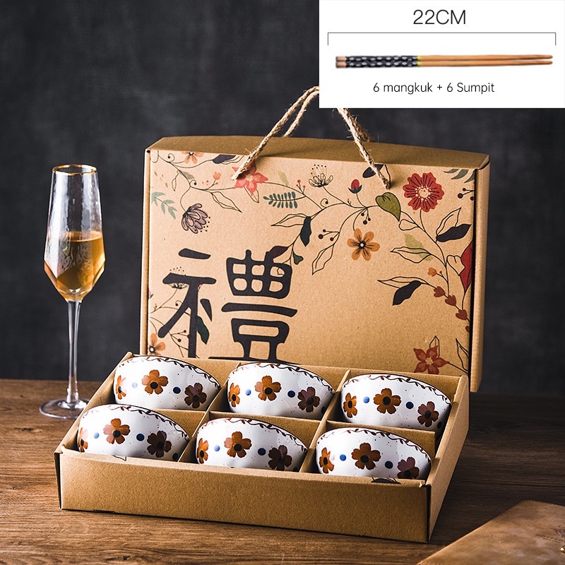 POTO Mangkok set premium peralatan makan/Mangkok set keramik Souvenir Mangkok set Japaness Style