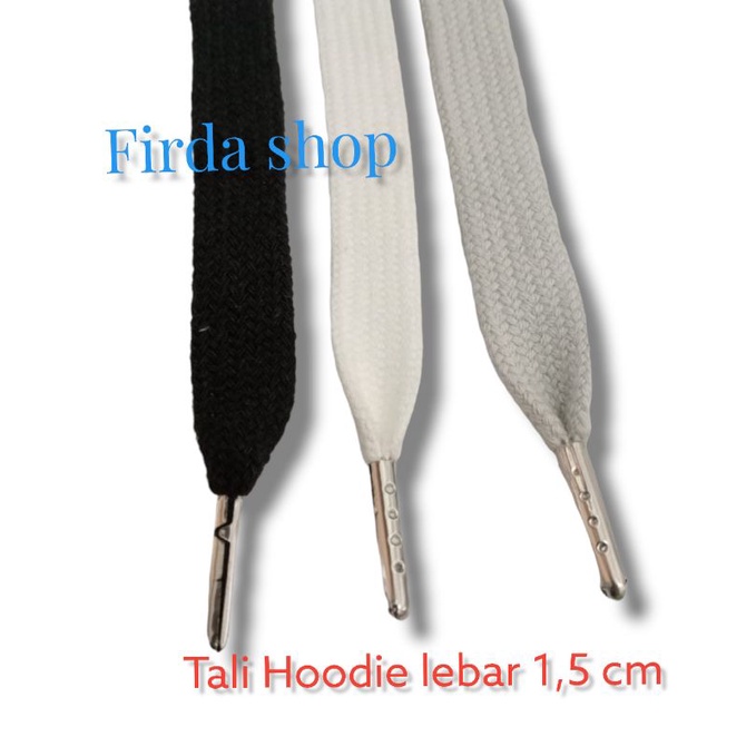 tali Hoodie katun lebar 1, 5 cm ujung besi