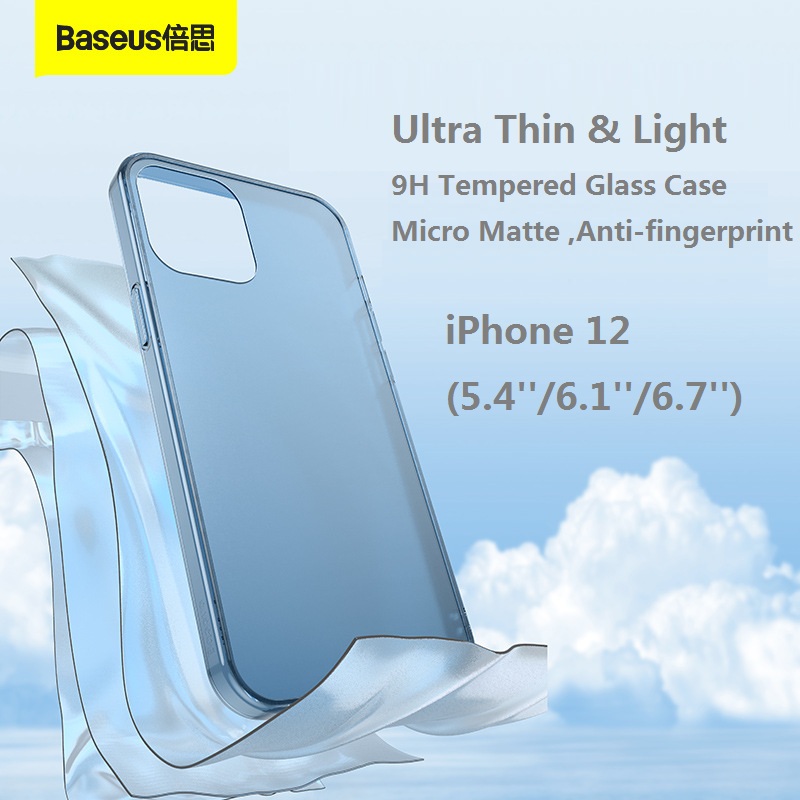 Baseus iPhone 12 Tempered Glass Case Ultra Thin & Light