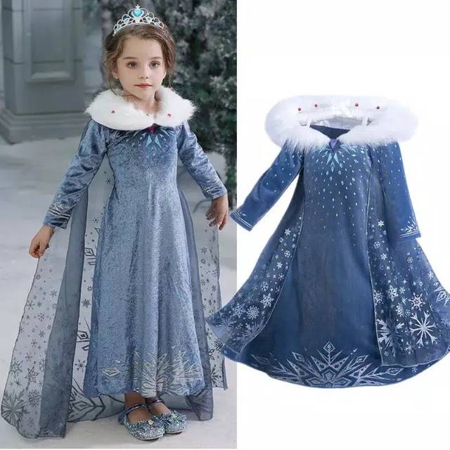 [Brandedbaby] 3T-9T DRESS PRINCESS WINTER PREMIUM / KOSTUM PRINCESS IMPORT WINTER WONDERLAND