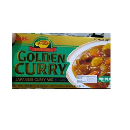 

s&b golden curry medium hot 220 gram