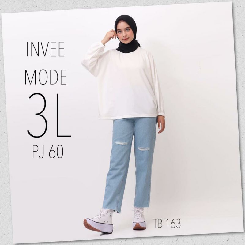 ATASAN BLOUSE WANITA BATWING JUMBO BIGSIZE OVERSIZE BABYTERRY SPANDEX - 1781-7