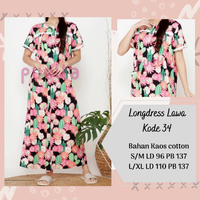 Puella Lawa Longdress Baju Wanita Daster Kekinian Busui