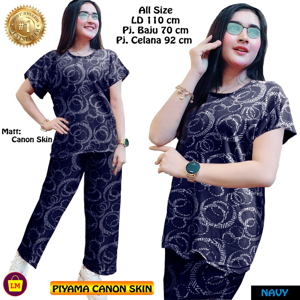 TERMURAH TERLARIS Setelan Baju Piyama Pajamas Wanita PIYAMA CANON SKIN TERBARU LMS 20963