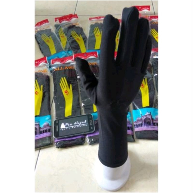 Sarung tangan Muslimah polos/jempol renda