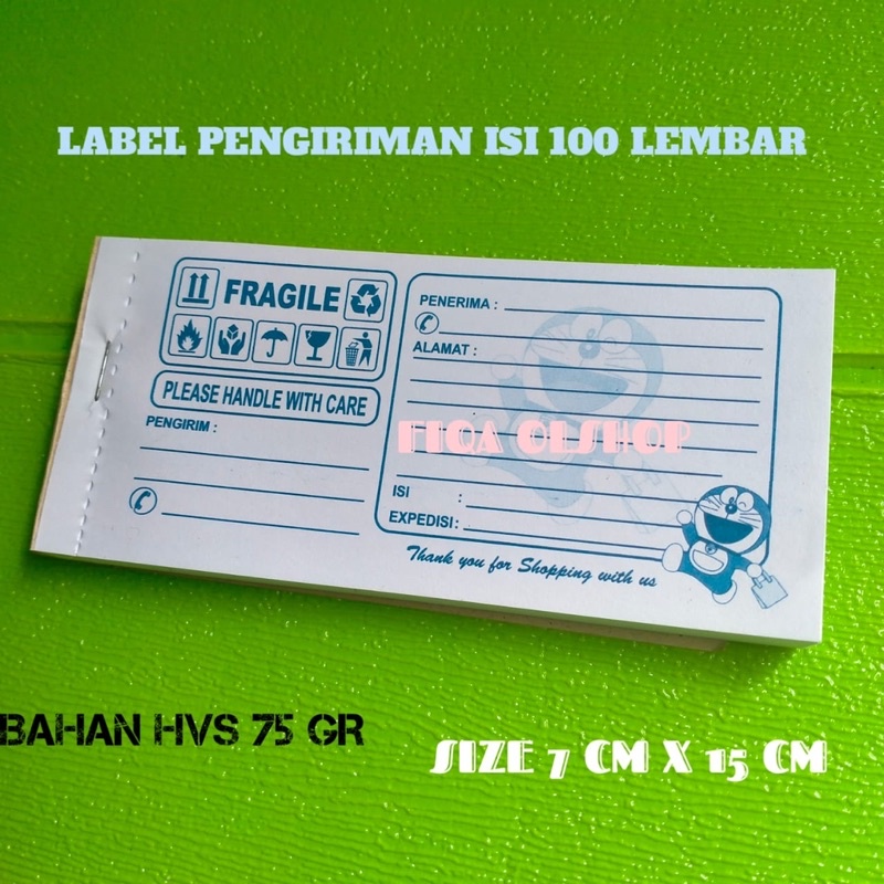

LABEL PENGIRIMAN ISI 100 LEMBAR MOTIF DORAEMON