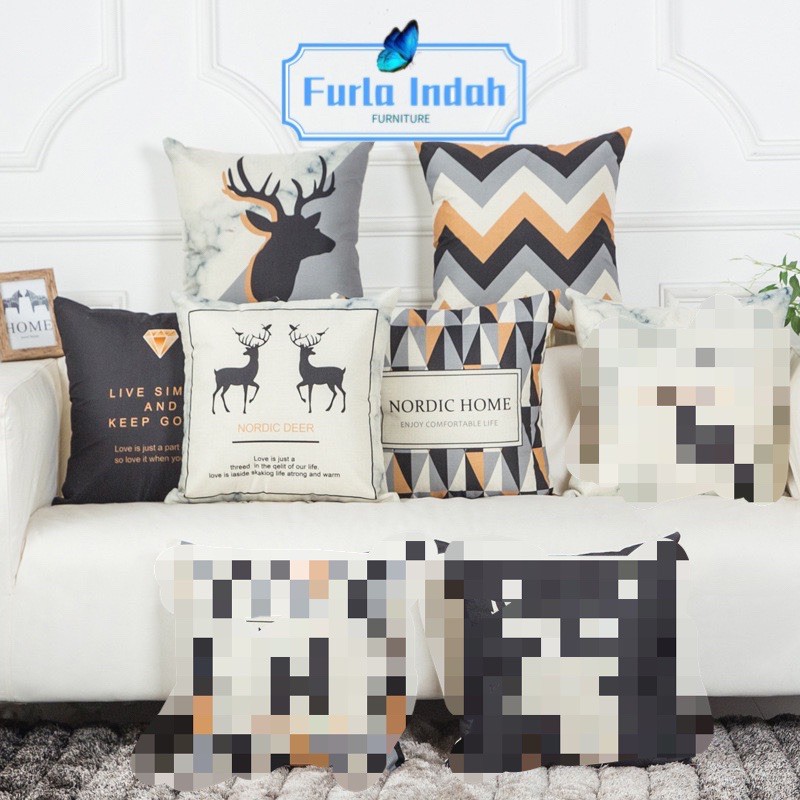 sarung bantal sofa sarung bantal kursi  TYPE Rusa/Home 45×45 IMPORT