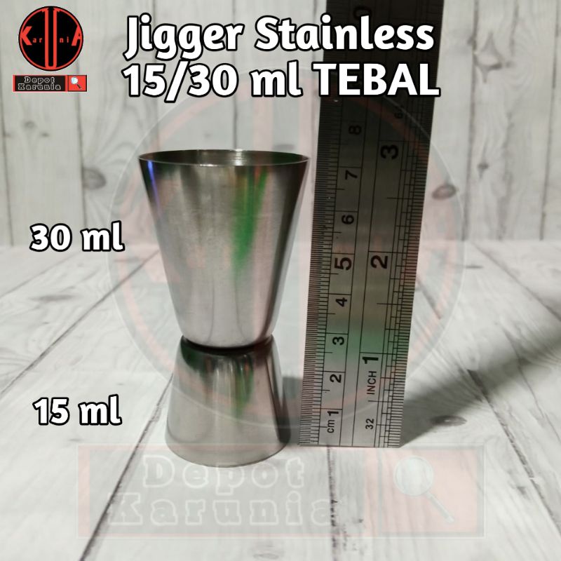 Jigger Stainless Measure Cup Gelas Takar 15/30 ml Tebal