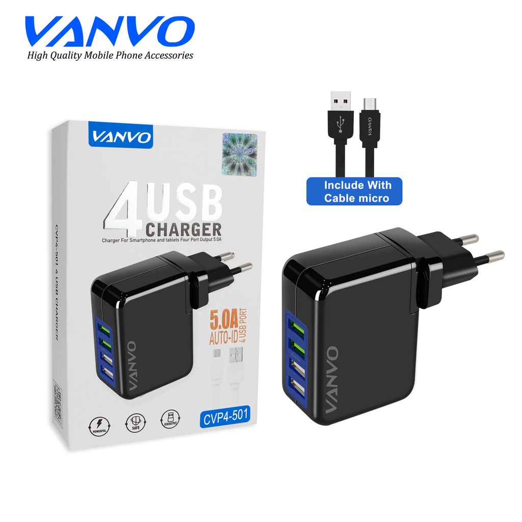 Home Charger Vanvo 4 USB CVP4-501