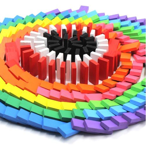 WE Balok Domino 120PCS Mainan Edukasi Balok Mainan Anak Warna Warni