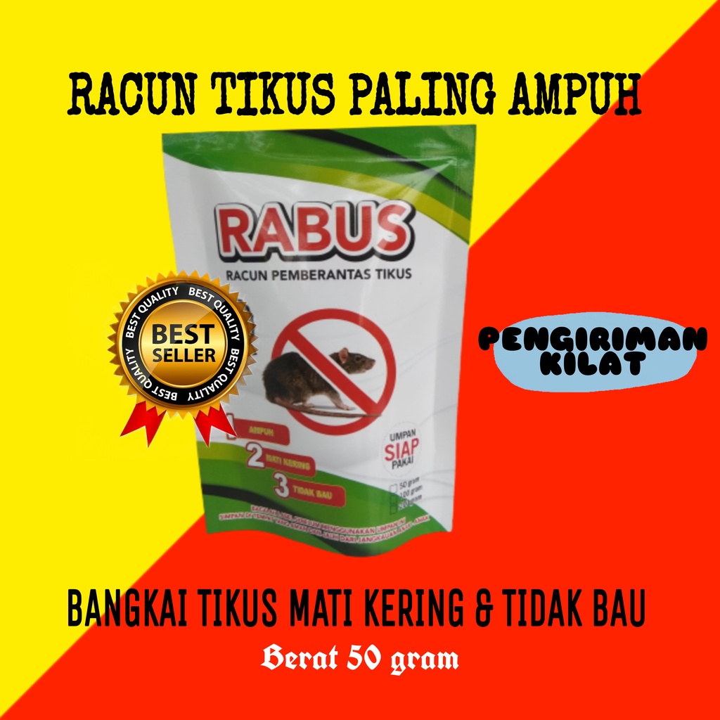 Racun Obat Pengusir Tikus Rumah Ampuh RABUS 50 gram Pembasmi Bukan Alat Pembasmi Jebakan Kamper Peng