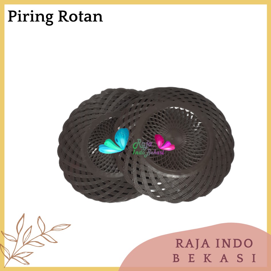 Piring Rotan Plastik Anyam Piring Rotan Plastik Anyaman Cekung Motif Bunga Murah Termurah Asli