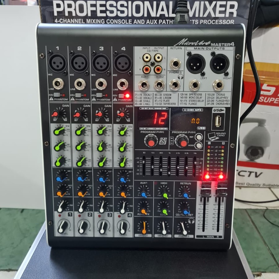 Mixer Audio 4 Channel Microverb Master 4 Free Hardcase Mixer microverb
